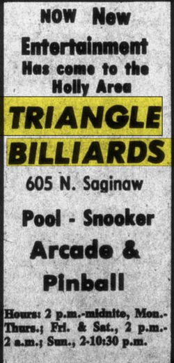 Triangle Billiards - Jul 14 1983 Ad